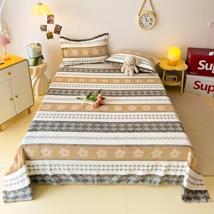 大柏树 2025新款A类高克重亲肤舒适牛奶绒印花四件套-单床单可定制 波西米亚