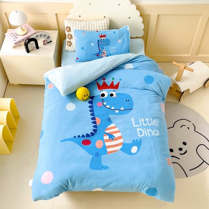 91家纺网 家纺一手货源 找家纺 （总）嗨生活 2025年加厚牛奶绒大版幼儿园三件套儿童