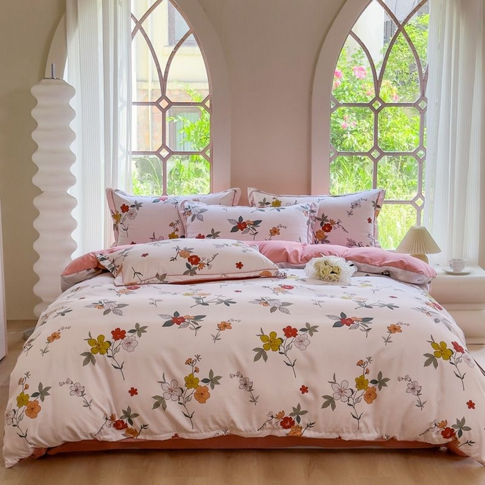 91家纺网 家纺一手货源 找家纺 禧多家纺 2024新款亲肤云锦棉四件套 知夏