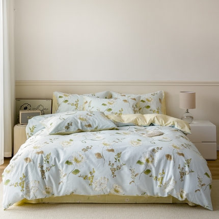 91家纺网 家纺一手货源 找家纺 （总）2024新款印花小清新全棉四件套