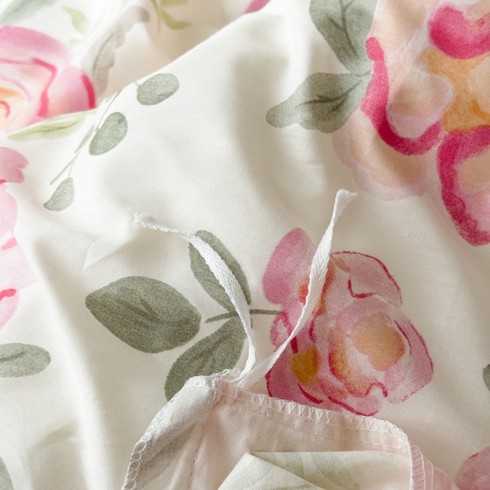 91家纺网 家纺一手货源 找家纺 2024新款印花小清新全棉四件套 灼灼其华