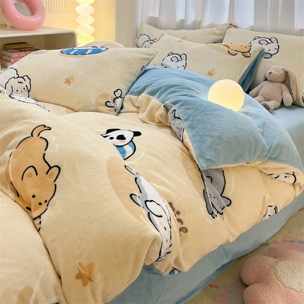 91家纺网 家纺一手货源 找家纺 （总）本制 2025新款B类牛奶绒印花四件套