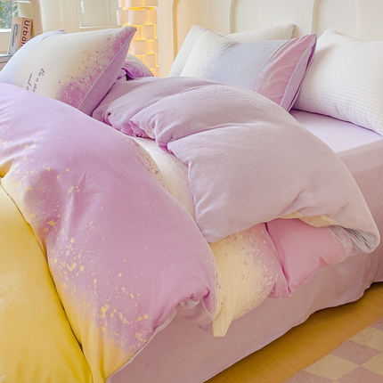 91家纺网 家纺一手货源 找家纺 （总）金丝鸟家纺 2024新款全棉印花加牛奶绒四件套