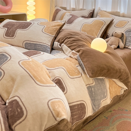 91家纺网 家纺一手货源 找家纺 （总）本制 2025新款B类牛奶绒印花四件套