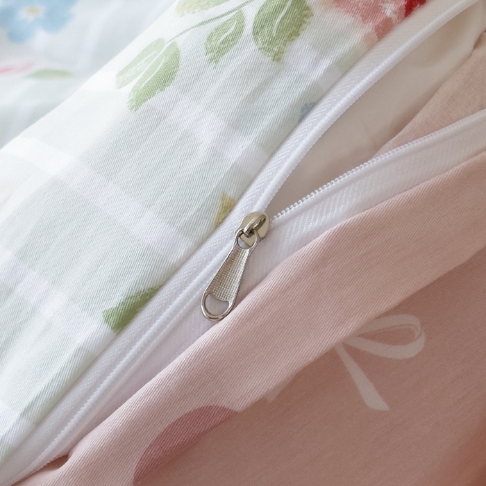 91家纺网 家纺一手货源 找家纺 2024新款印花小清新全棉四件套 清婉花语