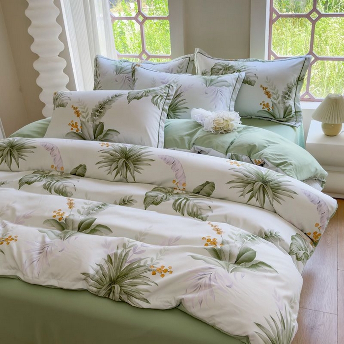 91家纺网 家纺一手货源 找家纺 禧多家纺 2024新款亲肤云锦棉四件套 莫妮卡