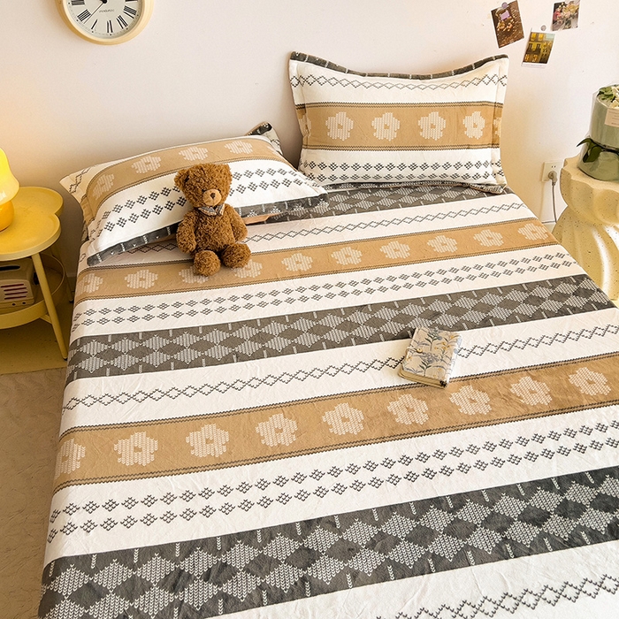 91家纺网 家纺一手货源 找家纺 大柏树 2025新款A类高克重亲肤舒适牛奶绒印花四件套-单床笠可定制 波西米亚