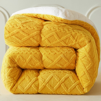 91家纺网 家纺一手货源 找家纺 （总）吉祥家纺 2024新款纯色塔芙绒牛奶绒被芯冬被