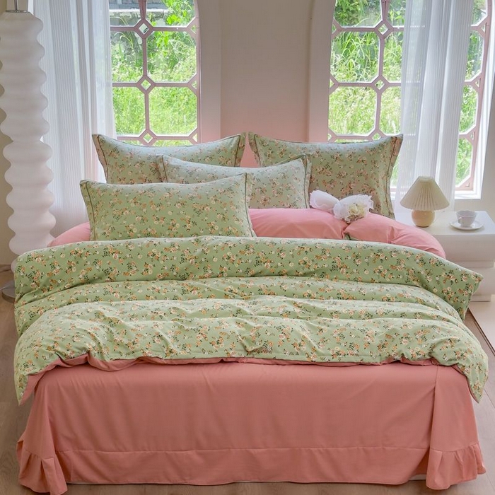 91家纺网 家纺一手货源 找家纺 禧多家纺 2024新款亲肤云锦棉四件套 初夏