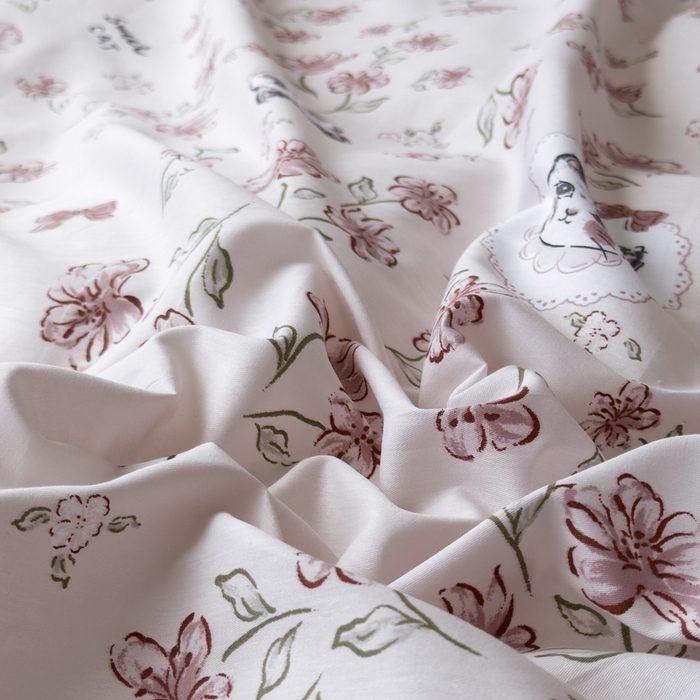 91家纺网 家纺一手货源 找家纺 2024新款印花小清新全棉四件套 露西庄园