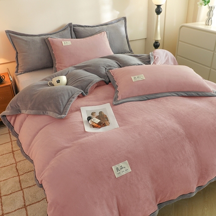 91家纺网 家纺一手货源 找家纺 （总）2025新款A类加厚牛奶绒大包边系列-单被套