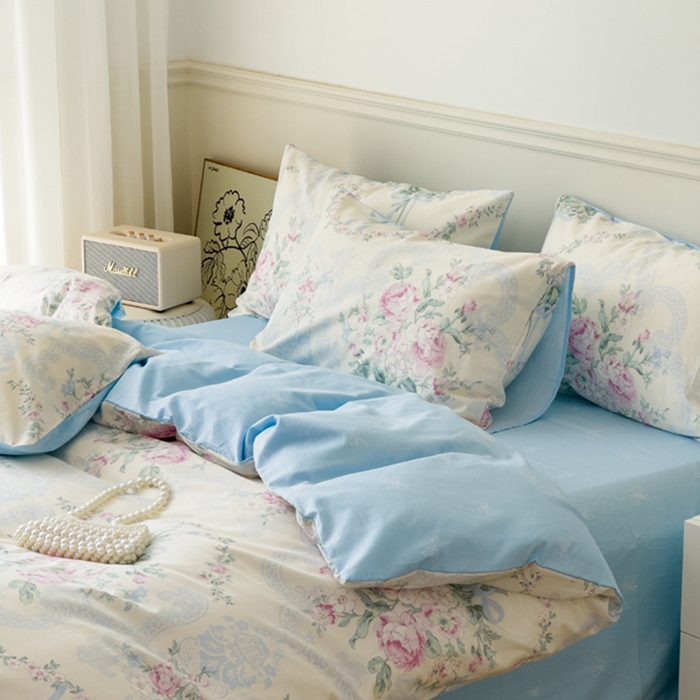 91家纺网 家纺一手货源 找家纺 （总）2024新款印花小清新全棉四件套