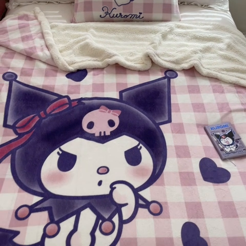 91家纺网 家纺一手货源 找家纺 金爱家 2024新款多功能牛奶绒羊羔绒毛毯毯子 羊羔绒-甜趣库洛米