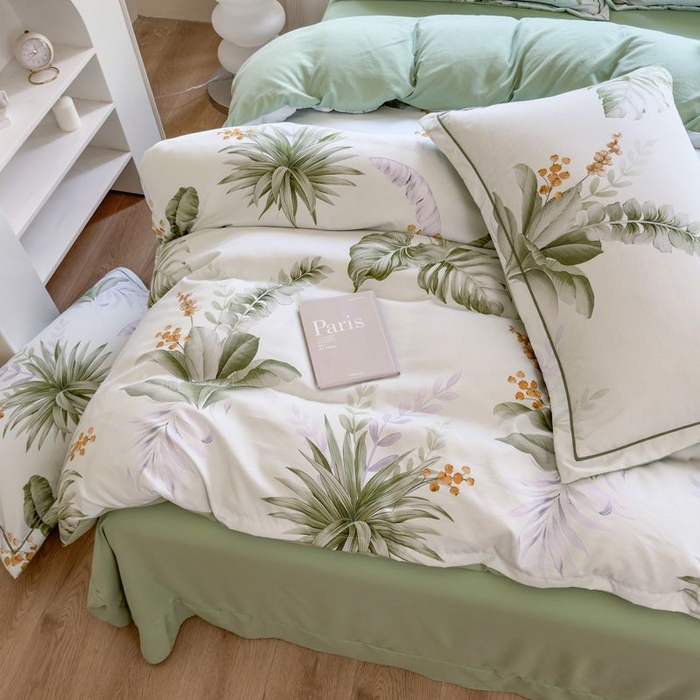 91家纺网 家纺一手货源 找家纺 禧多家纺 2024新款亲肤云锦棉四件套 莫妮卡