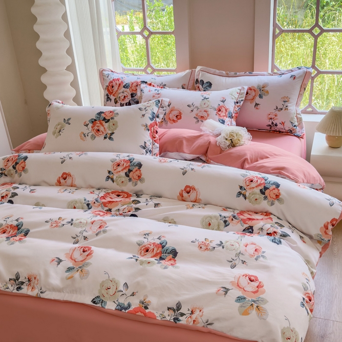 91家纺网 家纺一手货源 找家纺 禧多家纺 2024新款亲肤云锦棉四件套 芭提雅