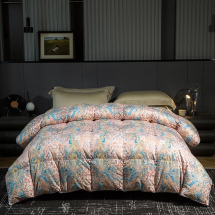 绒研羽绒 2025新款糯绵活性数码印花白鹅绒被被子被芯 糯棉-2