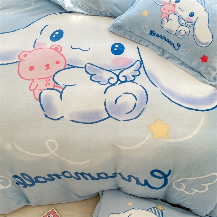 91家纺网 家纺一手货源 找家纺 星座家纺 2025新款大版三丽鸥牛奶绒四件套 大耳狗-大版