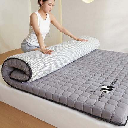 鑫钰 2024秋冬新款单边乳胶加厚硬质棉家用床垫 单边-趴趴熊猫-相思灰