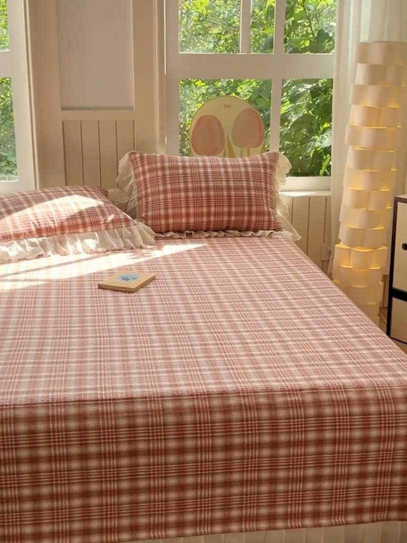 91家纺网 家纺一手货源 找家纺 久典家居 2024新款A类法式全棉色织水洗棉单床盖 可可粉