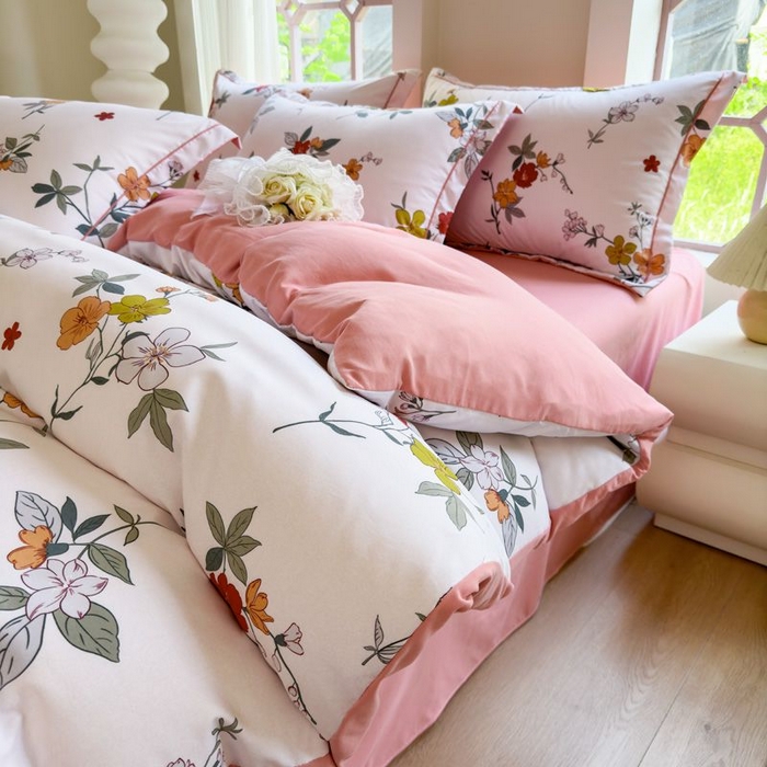 91家纺网 家纺一手货源 找家纺 禧多家纺 2024新款亲肤云锦棉四件套 知夏