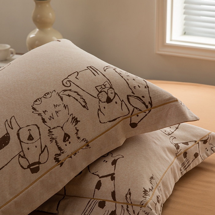 91家纺网 家纺一手货源 找家纺 左右家纺 2024秋冬新款全棉磨毛印花四件套 旺仔派