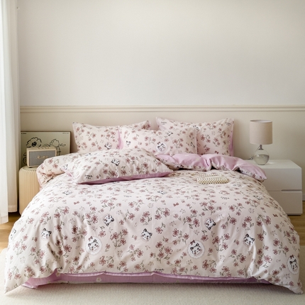 91家纺网 家纺一手货源 找家纺 （总）2024新款印花小清新全棉四件套