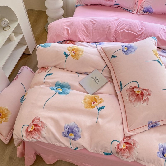 91家纺网 家纺一手货源 找家纺 禧多家纺 2024新款亲肤云锦棉四件套 悠然花开