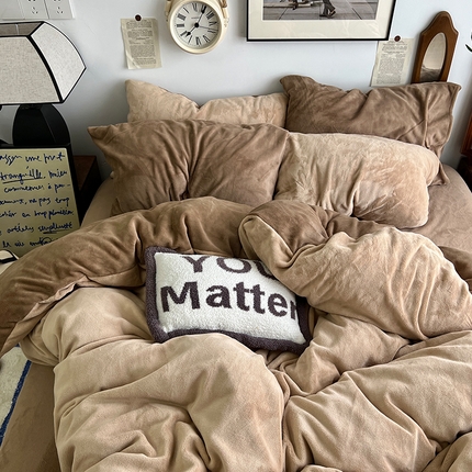 91家纺网 家纺一手货源 找家纺 （总）原素 2024高级感双拼牛奶绒四件套