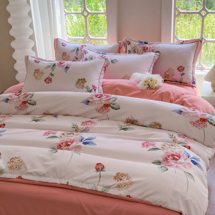 91家纺网 家纺一手货源 找家纺 禧多家纺 2024新款亲肤云锦棉四件套 绽放