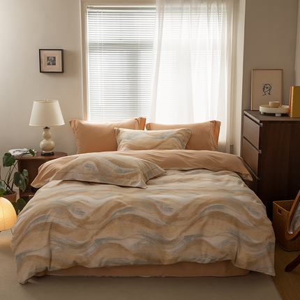 91家纺网 家纺一手货源 找家纺 （总）左右家纺 2024秋冬新款全棉磨毛印花四件套