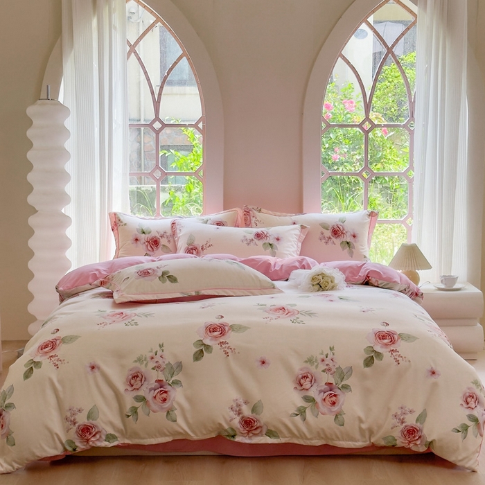 91家纺网 家纺一手货源 找家纺 禧多家纺 2024新款亲肤云锦棉四件套 密语