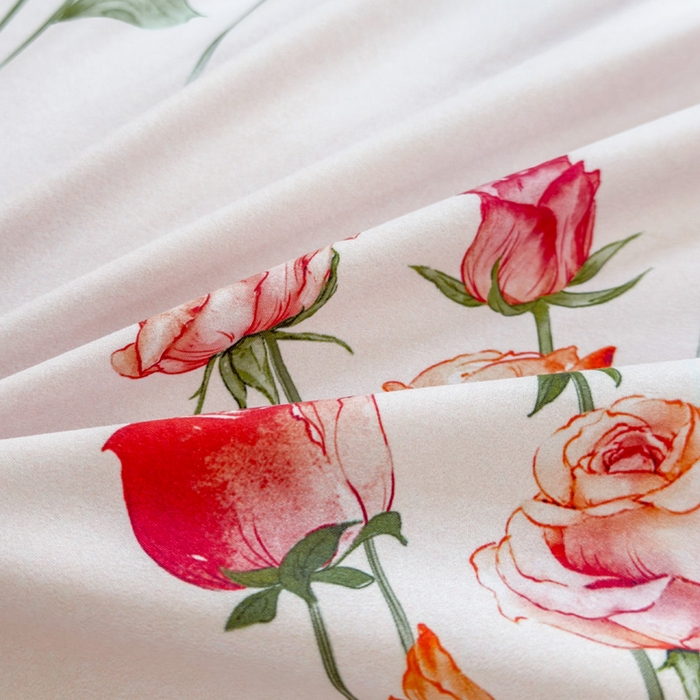 91家纺网 家纺一手货源 找家纺 禧多家纺 2024新款亲肤云锦棉四件套 缤纷玫瑰