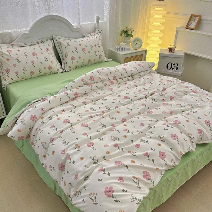 91家纺网 家纺一手货源 找家纺 禧多家纺 2024新款亲肤云锦棉四件套 梦落繁华