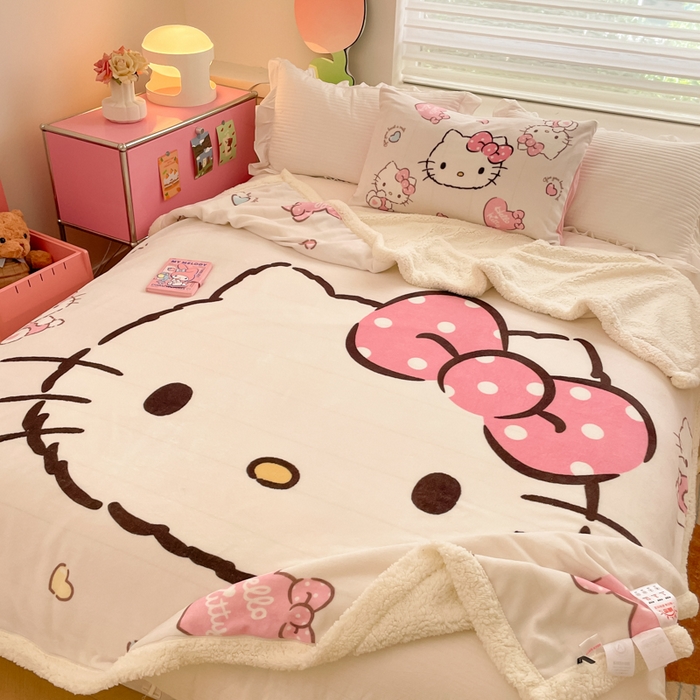 91家纺网 家纺一手货源 找家纺 金爱家 2024新款多功能牛奶绒羊羔绒毛毯毯子 羊羔绒-美美kt