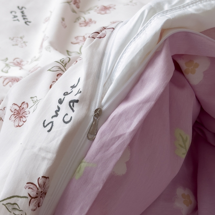 91家纺网 家纺一手货源 找家纺 2024新款印花小清新全棉四件套 露西庄园