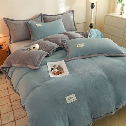 91家纺网 家纺一手货源 找家纺 （总）2025新款A类加厚牛奶绒大包边系列-单被套