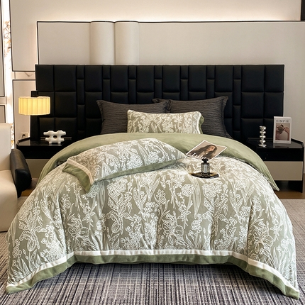 91家纺网 家纺一手货源 找家纺 （总）若未家居 LOVEWE HOUSE 2025秋冬浪漫双拼角立体着色双色雕花全消光数码印花牛奶绒色烂四件套