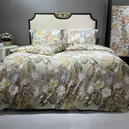 91家纺网 家纺一手货源 找家纺 （总）阿那亚 2024新款100支长绒棉四件套数码印花四件套全棉四件套(控价378/398)