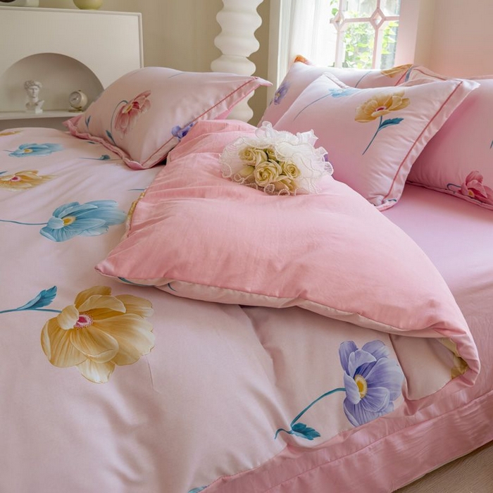 91家纺网 家纺一手货源 找家纺 禧多家纺 2024新款亲肤云锦棉四件套 悠然花开