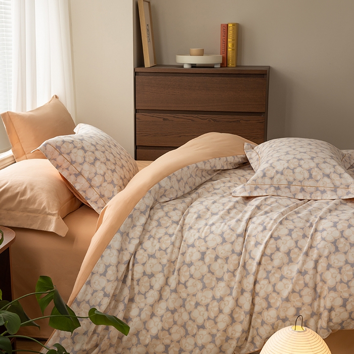 91家纺网 家纺一手货源 找家纺 左右家纺 2024秋冬新款全棉磨毛印花四件套 香茗