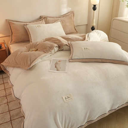 91家纺网 家纺一手货源 找家纺 （总）2025新款A类加厚牛奶绒大包边系列-单被套