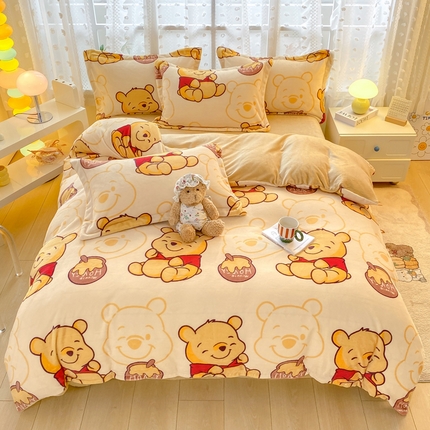 91家纺网 家纺一手货源 找家纺 富之航家纺 2024小清新四件套被套牛奶绒四件套法莱绒水晶绒法兰绒兔毛绒兔绒金貂绒雕花绒