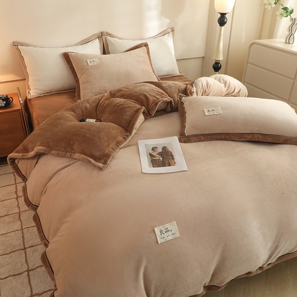 91家纺网 家纺一手货源 找家纺 （总）2025新款A类加厚牛奶绒大包边系列-四件套