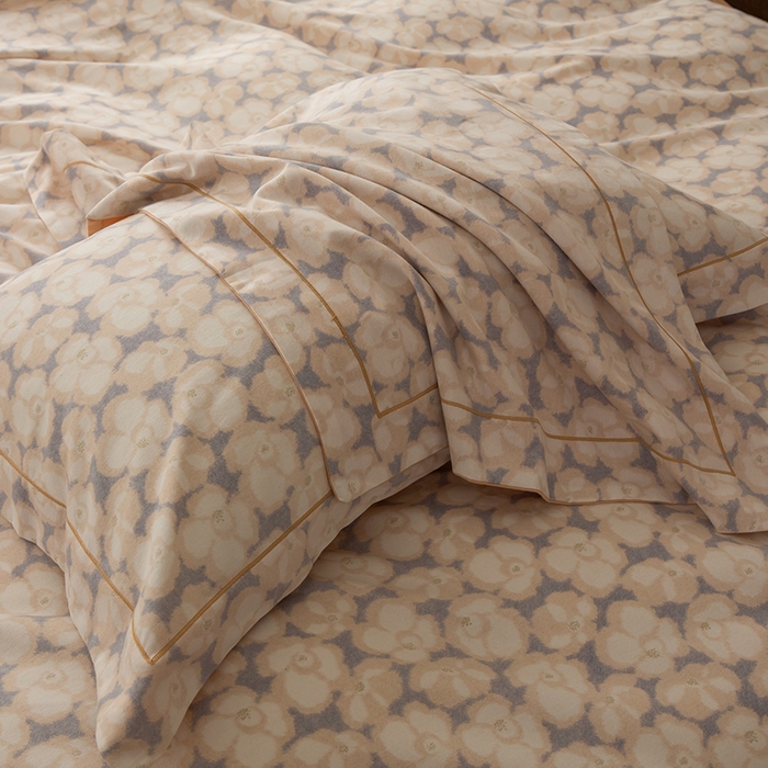 91家纺网 家纺一手货源 找家纺 左右家纺 2024秋冬新款全棉磨毛印花四件套 香茗