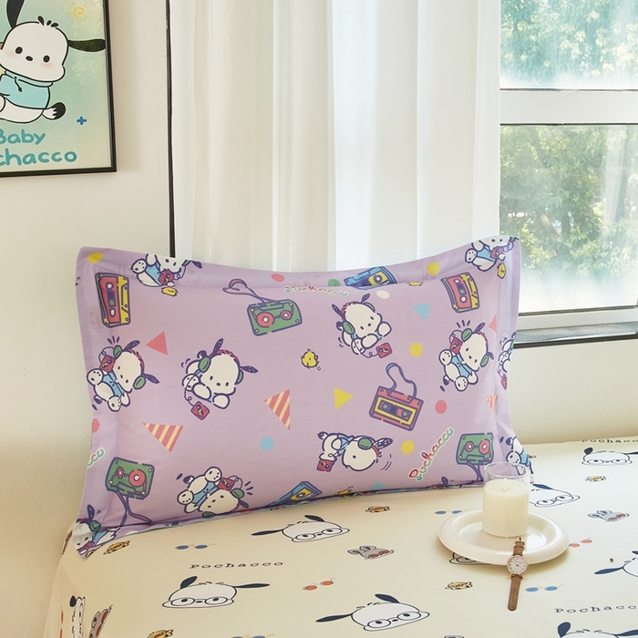 91家纺网 家纺一手货源 找家纺 蘭菲家纺 2024新款全棉小版卡通三丽鸥单被套 演唱会.紫