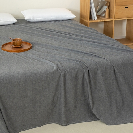 91家纺网 家纺一手货源 找家纺 总【呦呦南宋】水洗棉床单A类母婴级纯棉 单件无印风单双人格子全棉纯色单品床单