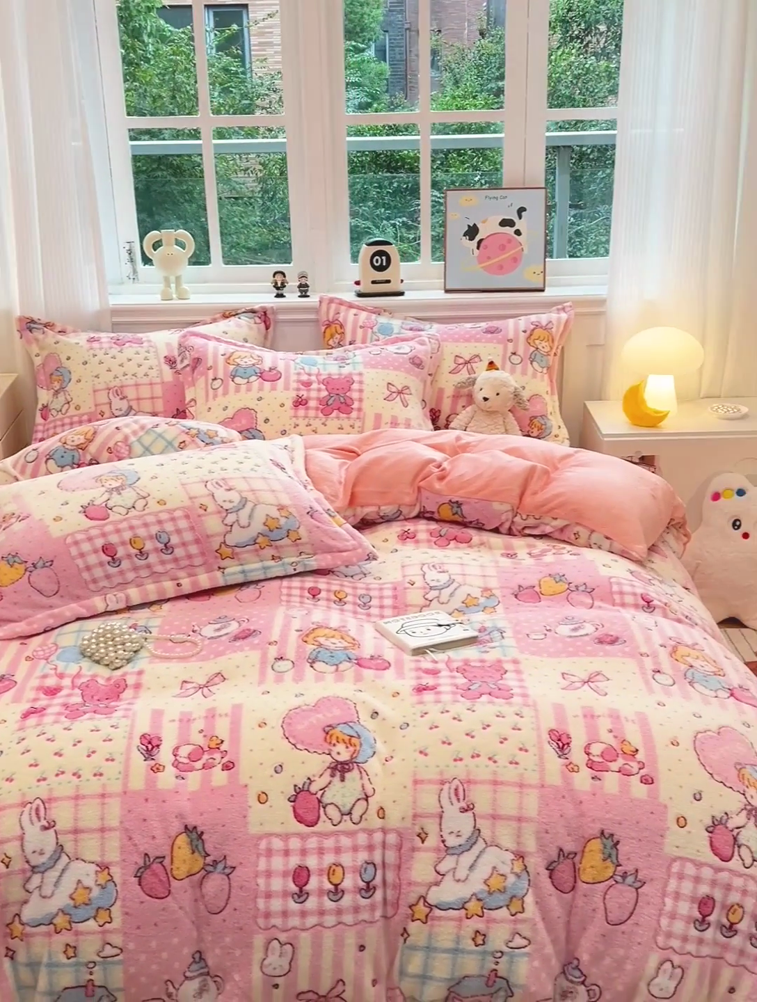 91家纺网 家纺一手货源 找家纺 韩巢家纺 2024新款加厚雪花绒牛奶绒珊瑚绒四件套-新品（提供卖家秀） 天使女孩