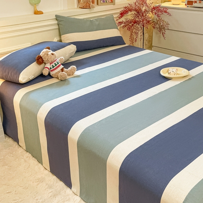 91家纺网 家纺一手货源 找家纺 义博家纺 2025新款全棉老粗布床单 绅士