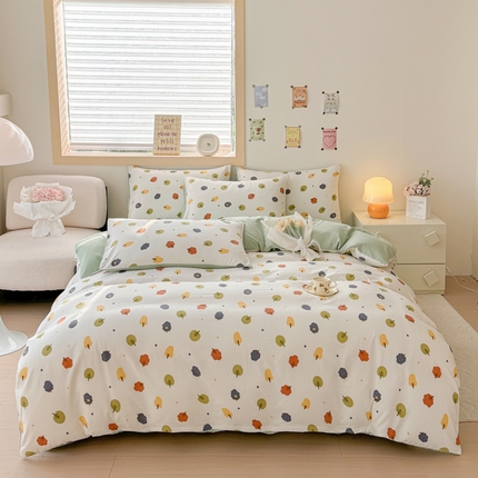 91家纺网 家纺一手货源 找家纺 铭浩家纺 2025新款原棉印花四件套 沉香花影