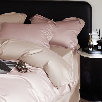 91家纺网 家纺一手货源 找家纺 秀色家纺 2025新款50支贡缎A类轻奢纯色长绒棉四件套全棉纯棉被套高级感床单三件套-雅克 雅克-香芋紫